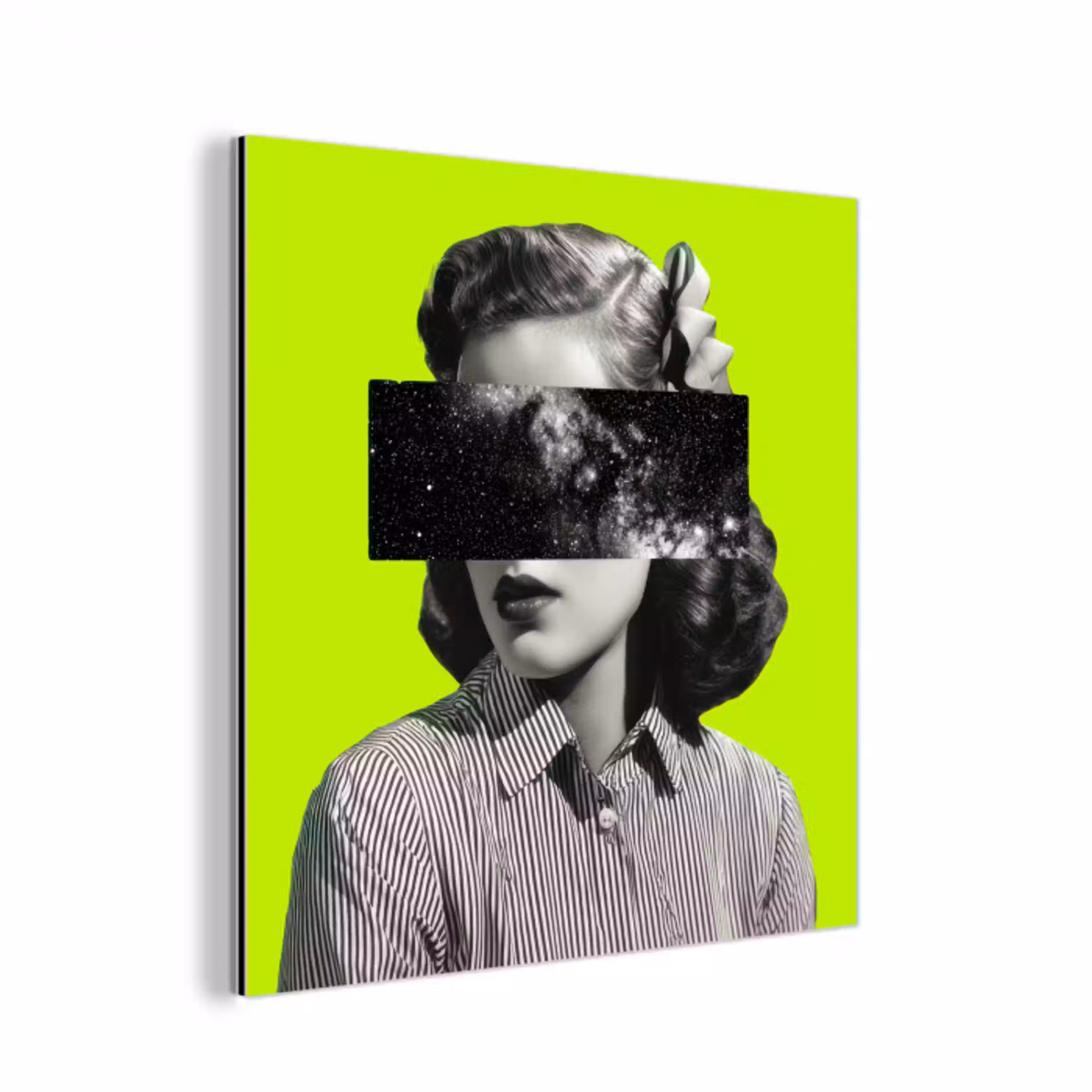 Vrouw - Sterrenhemel - Groen aluminium wit klein -3d
