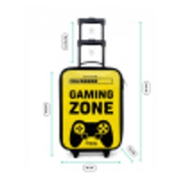 Zwart-geel met gaming zone Kinderkoffer - Zwart klein -productfoto_formaten