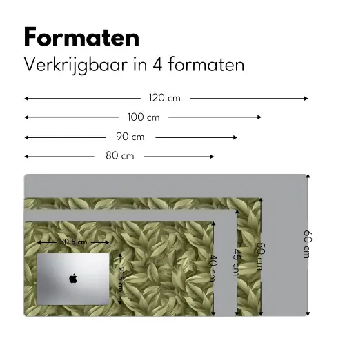 Bladeren - Modern - Groen Muismat XXL klein 681 -sfeer5