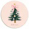Christmas Season - Kerst - Kerstboom - Roze Wandcirkel kunststof plaat 5mm dik klein -3d