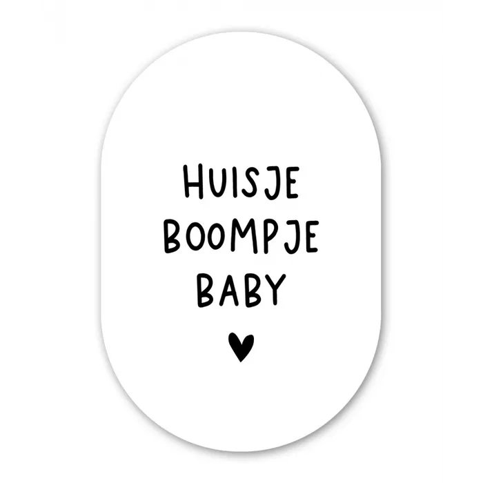 Huisje boompje baby - Spreuken - Quotes Wandcirkel Ovaal Forex klein -3d