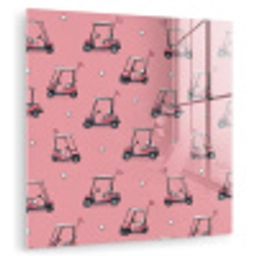 Golfkar - Retro - Roze plexiglas 5mm klein 11 -zzzproduct_nieuw