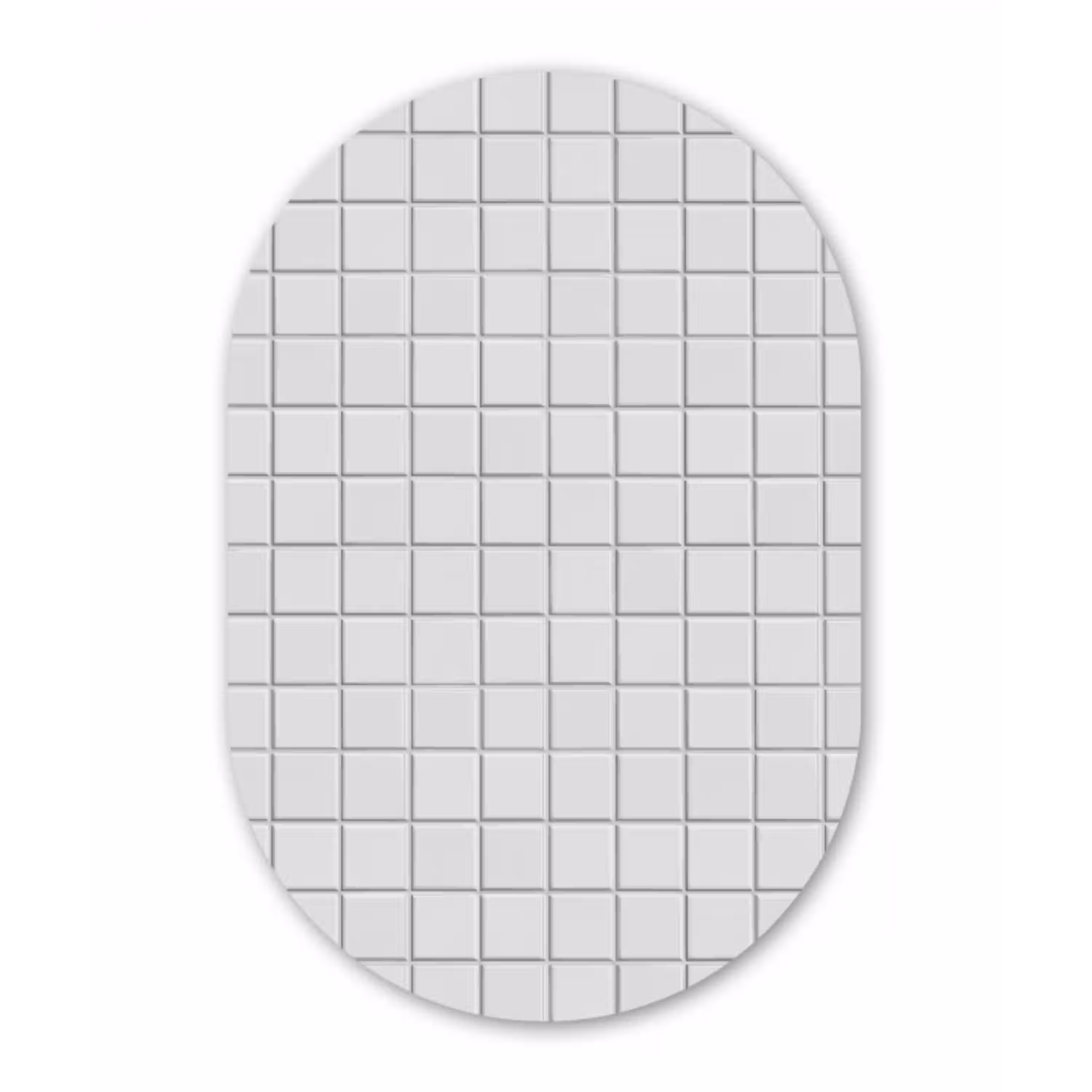Patroon - Tegels - Grijs - Wit Wandcirkel Ovaal Aluminium middel 839 -3d