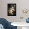 Hert - Bosbeek - Mystiek fotolijst zwart zonder passe partout klein -sfeer4