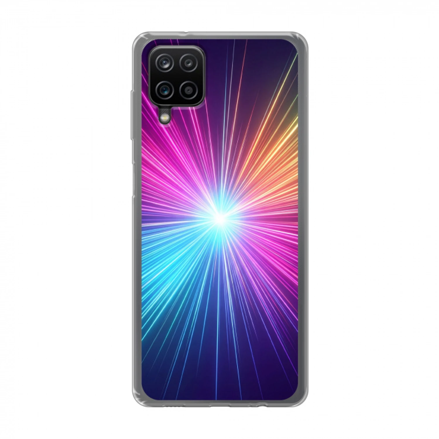 Abstract - Light - Burst - Modern - Colorful Telefoonhoesje Samsung Galaxy A12 klein -3d