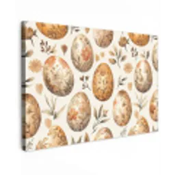 Paaseieren - Bruin - Bloemen Tuinposter op houten frame 2 cm dik klein -3d
