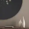 Gipskruid - Bloemetjes - Wit - Minimalistisch Akoestische PET Vilt - Rond klein -sfeer5_closeup