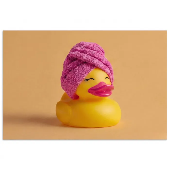 Badeend - Handdoek - Kleurrijk poster papier klein -3d