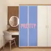 Pretty - Roze - Blauw - Golvend deurposter klein -sfeer3