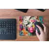 Vrouw - Kauwgom - Graffiti - Neonkleuren muismat rubber klein -toetsenbord