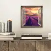Doorkijk - Lavendel - Landschap - Bloemen - Paars aluminium wit klein -sfeer1
