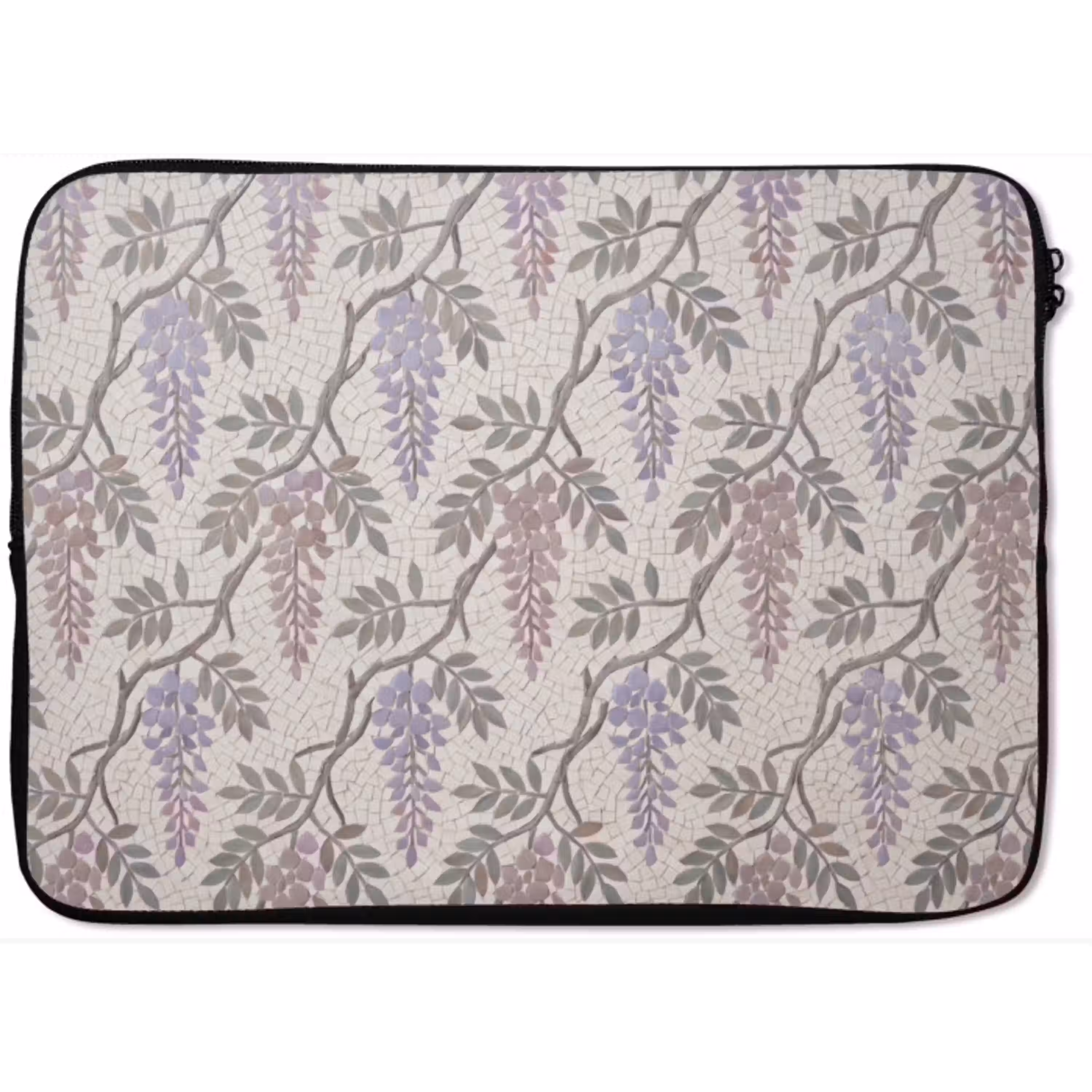 Bloemen - Mozaïek - Natuur - Patroon - Paars laptophoes neopreen klein -zkaufland3dotto