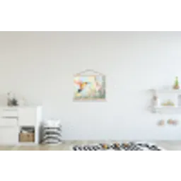 Kolibrie - Illustratie - Kleurrijk textielposter latten blank klein -kinderkamer