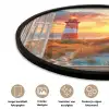 Doorkijk - Raam - Vuurtoren - Zonsondergang - Strand Fotolijst rond zonder passe partout klein -closeup_NL