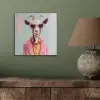 Zonnebril - Roze - Geit - Horen aluminium wit klein -sfeer2