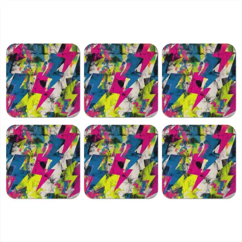 Bliksemschichten - Patroon - Marmer - Kleuren onderzetter kurk middel -3d