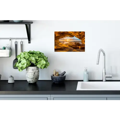 Grot - Zee - Horizon - Zonsondergang Muursticker klein -keuken