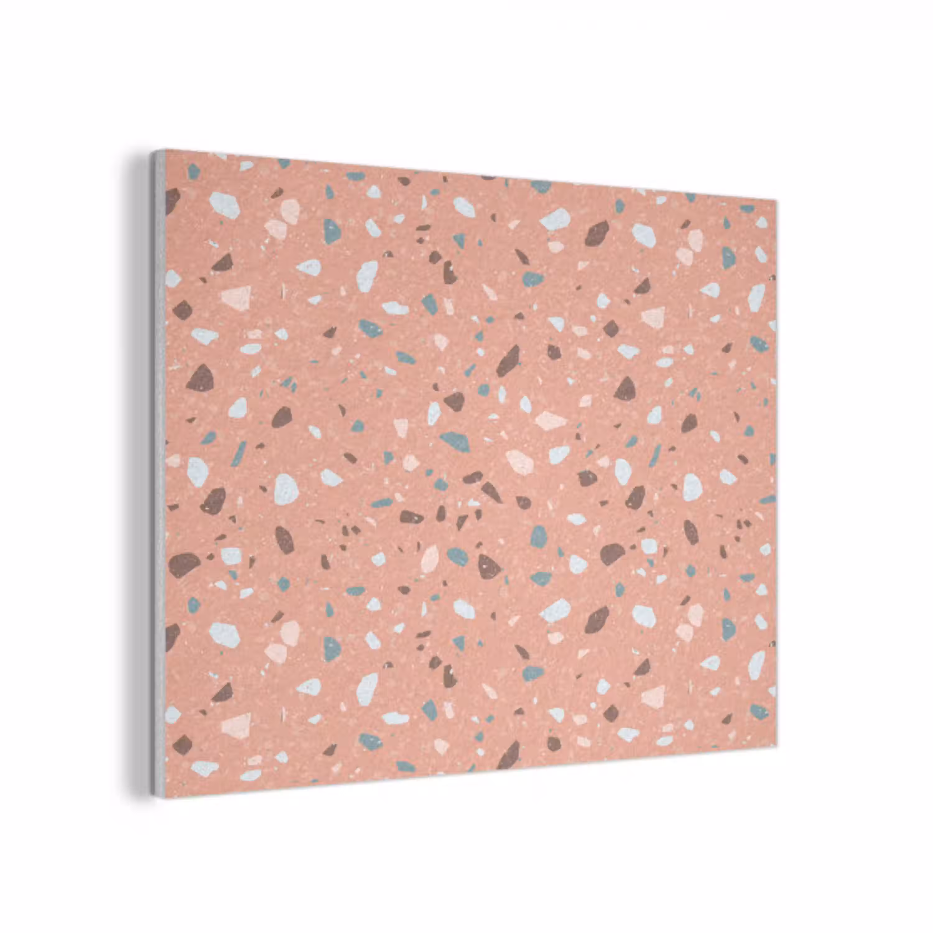 Terrazzo -  Patroon - Kleurrijk - Roze - Blauw PET vilt klein 837 -3d
