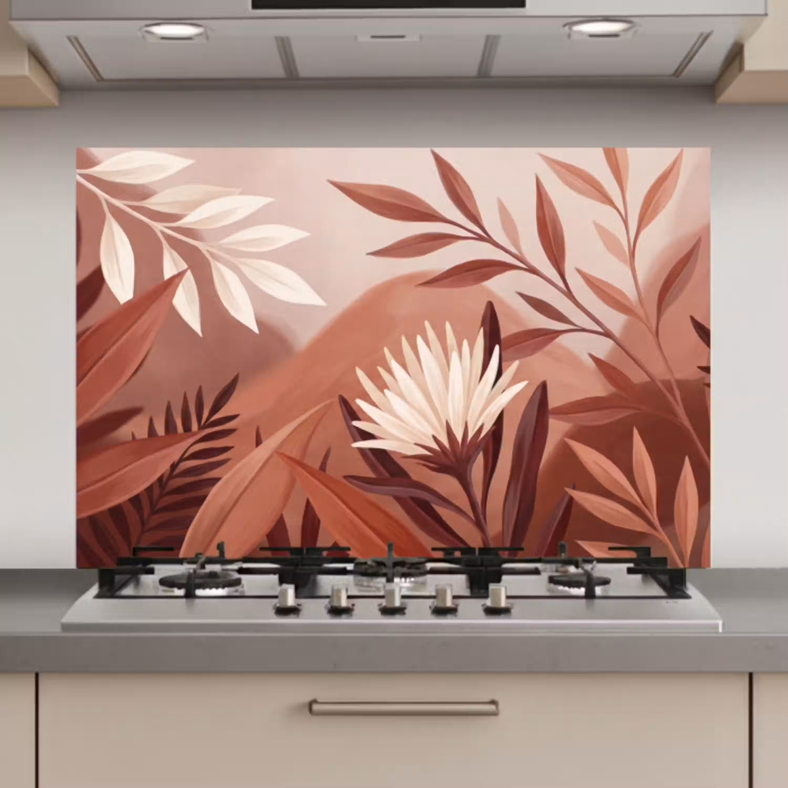 Planten - Bladeren - Botanisch - Modern - Bruin keuken achterwand spatscherm klein -3d_website