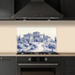 Rustiek - Landgoed - Blauw keuken achterwand spatscherm klein -sfeer1