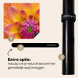 Dahlia - Bloem - Oranje Inductie beschermer vinyl 3mm middel -zzzzzzz-induclip_NL