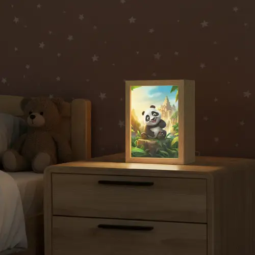 Panda - Wilde dieren - Jungle - Jongens - Kinderen Light Box met kabel klein -sfeer1_kind