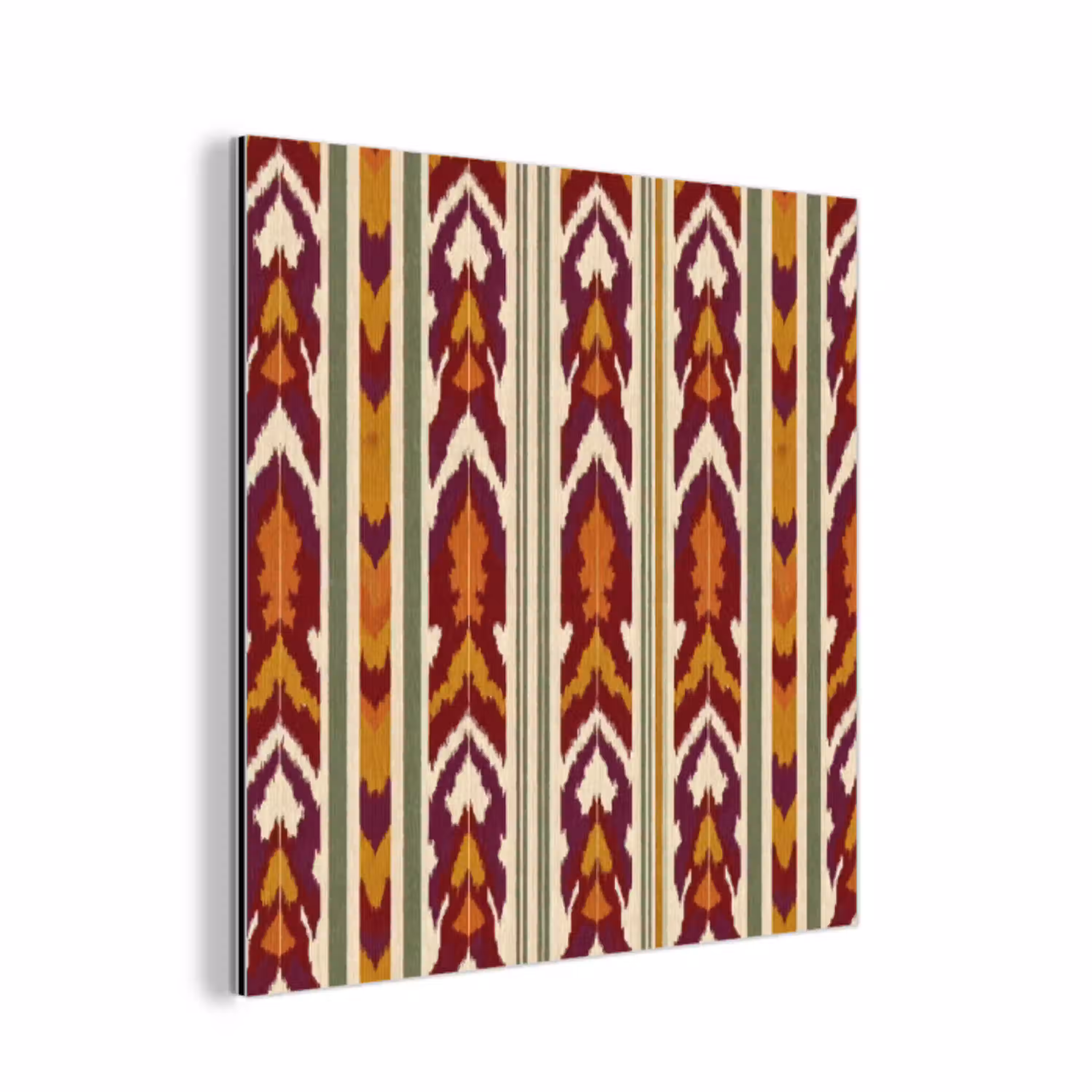Ikat - Bordeauxrood - Etnisch - Patroon aluminium wit klein 46 -3d