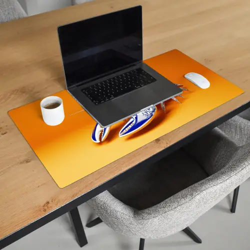 Kreeft - Delftsblauw - Schild - Stoer - Oranje Muismat XXL klein -sfeer1