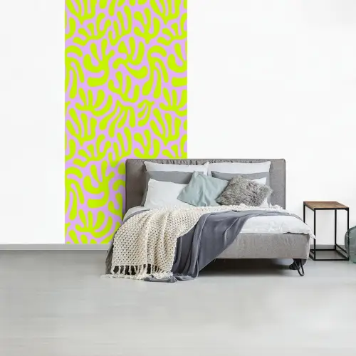 Organisch - Lila - Groen - Patroon fotobehang vinyl groot 64 -slaapkamer