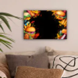 Fastfood - Graffiti - Hamburger - Eten - Modern canvas 2cm klein -sfeer1