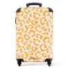Dierenprints - Panterprint koffer in oranje en crèmekleur NBS - Handbagage koffer - Unisex middel -productfoto_recht
