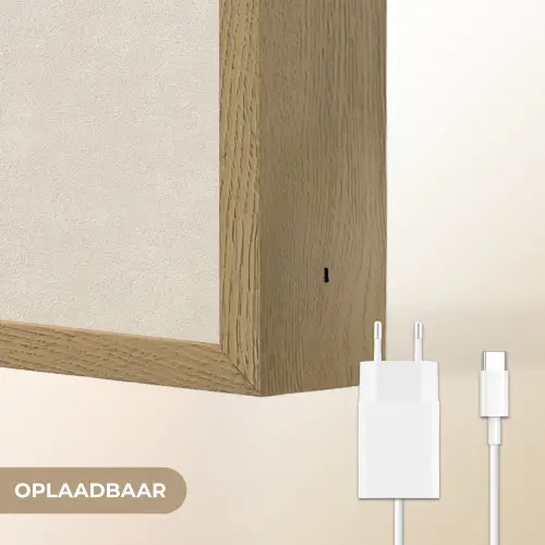 Zandkleurig - Modern - Egaal Light Box met batterij (Wandlamp) middel 907 -USP_websiteoplaadbaarNL