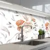 Patronen - Bloemen - Roos - Wit keuken achterwand 2 middel 871 -3d_schuin