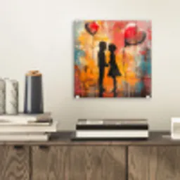 Street art - Liefde - Graffiti - Kunst - Banksy plexiglas 5mm klein -sfeer1