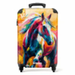 Olieverf kunstwerk van een galopperend paard NBS - Handbagage koffer - Unisex middel -productfoto_recht