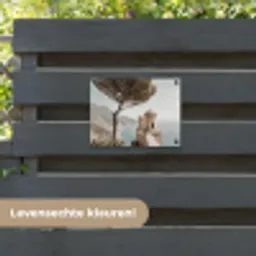 Kust - Klif - Boom - Gebouw tuinposter los doek klein -sfeer3
