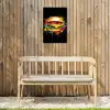 Hamburger - Graffiti - Verf - Kleurrijk - Eten - Abstract Tuinposter op houten frame 2 cm dik klein -sfeer4