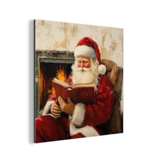 Kerst - Kerstman - Winter - Open Haard aluminium wit klein -3d
