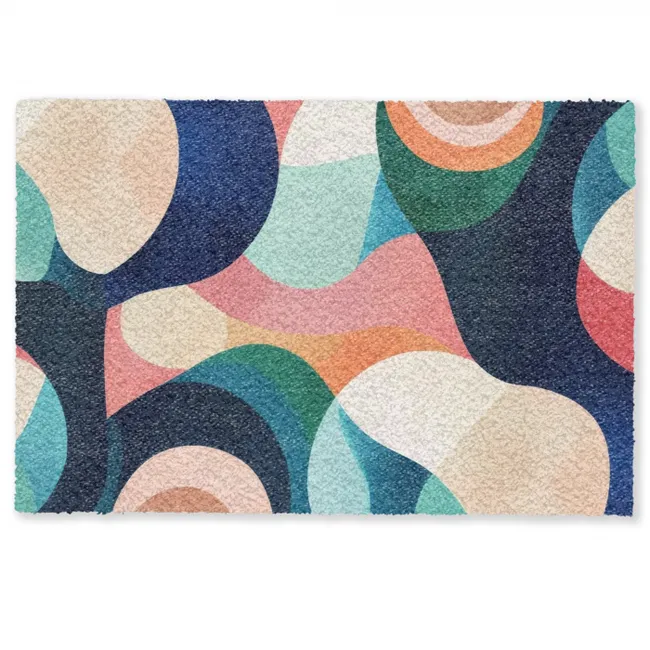 Deurmat - Abstract - Blauw - Roze