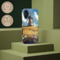 Windmolen - Heuvel - Bloemen - Kleurrijk Toughcase MagSafe Apple iPhone 17 klein -USP_PrintM_DE