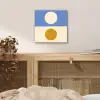 Cirkels - Symmetrisch - Wit - Blauw- Geel aluminium wit klein -sfeer3