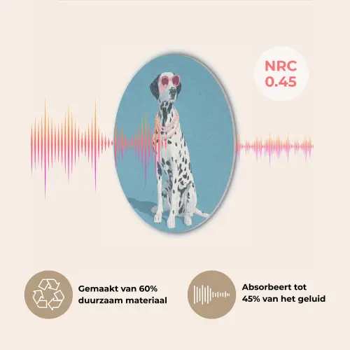 Dalmatiër - Zonnebril - Blauw Akoestische PET Vilt - Rond klein -USP_NL