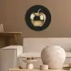 Appel - Goud - Chrome - Zwart Akoestische PET Vilt - Rond klein -sfeer1