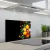 Citroenen - Zwart - Kruiden - Graffiti - Verf keuken achterwand spatscherm klein -3d_schuin