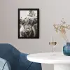 Schotse hooglander - Koe - Dieren - Zwart - Wit fotolijst zwart zonder passe partout klein -sfeer4