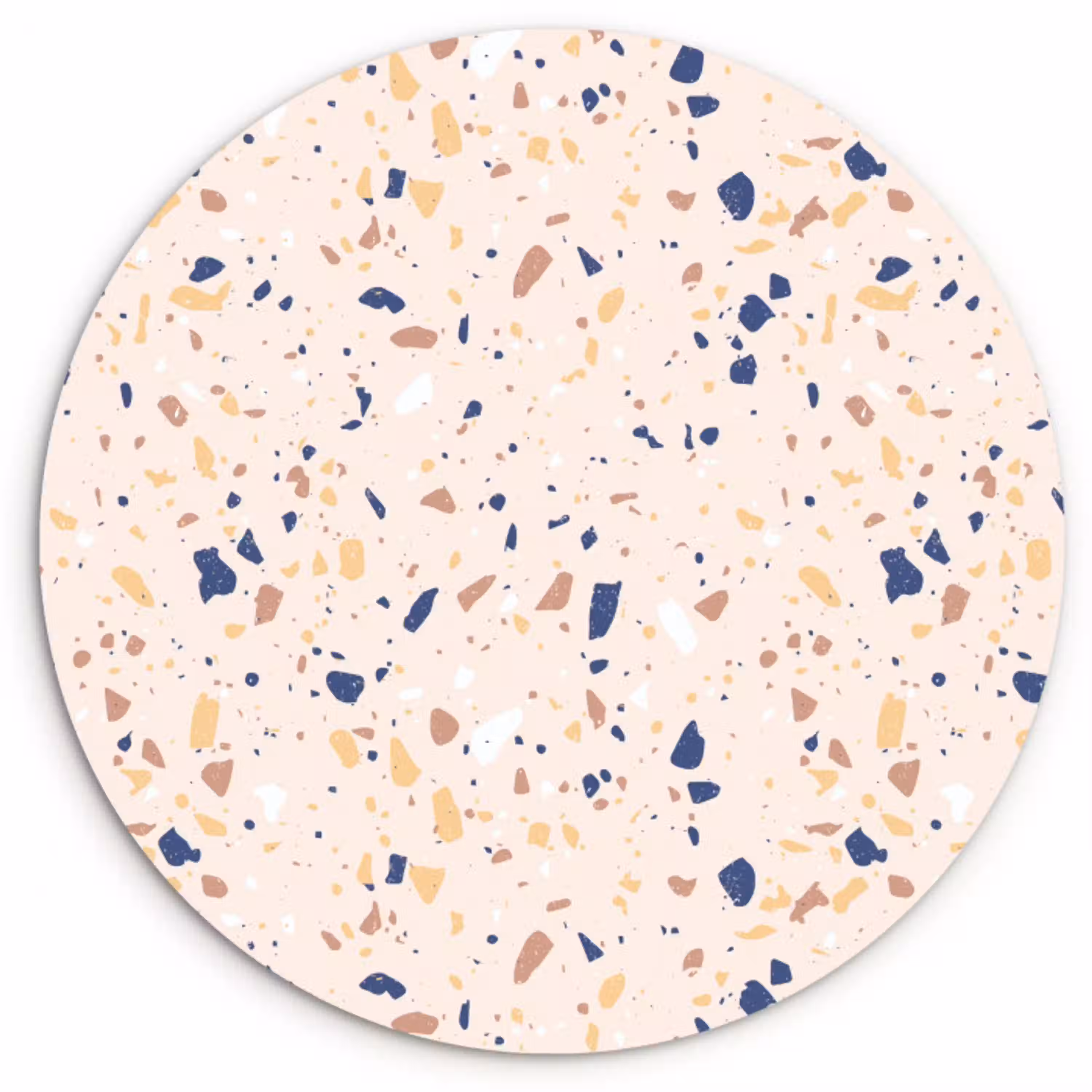 Terrazzo -  Patroon - Kleurrijk - Indigo Wandcirkel kunststof plaat 5mm dik klein 188 -3d