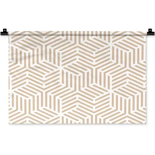 Beige - Geometrie - Patronen - Abstract Wandkleed katoen klein 269 -zz3d