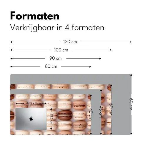 Macarons - Beige - Bruin Muismat XXL klein -sfeer5