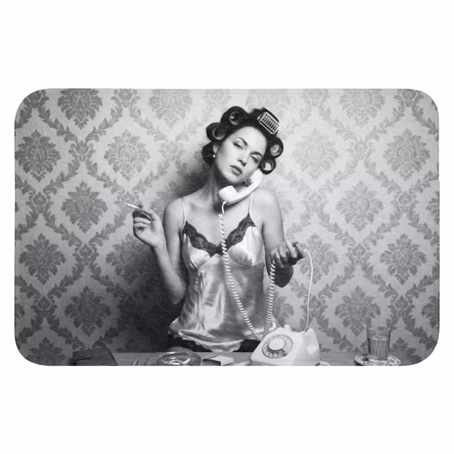 Badematte - Chic - Frau - Schwarz - Weiß