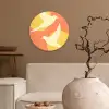 Vogels - Cirkels - Geel Wandcirkel plexiglas klein -sfeer1